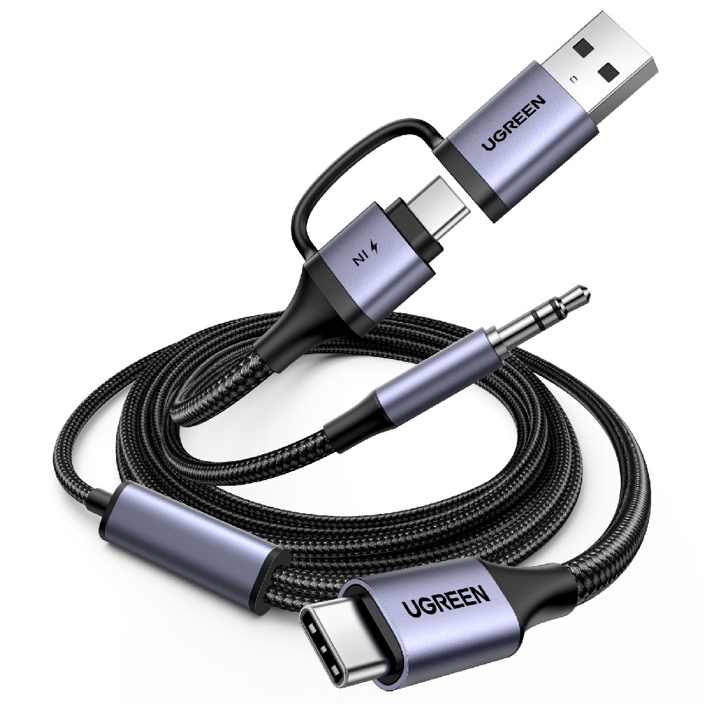 UGreen CM772/45009 Αντάπτορας ήχου 2 σε 1 ,USB-C σε 3.5mm και 1xUSB-C/USB M/M 
