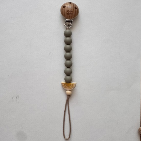 Nok Nok Κλιπ Πιπίλας από Χάντρες Σιλικόνης (Sunrise Sun Sage)