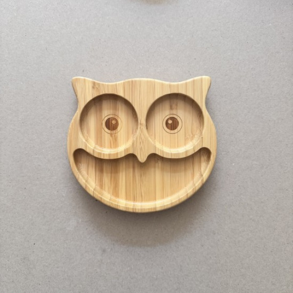 Nok Nok Οικολογικό Εκπαιδευτικό Πιάτο Bamboo με Αντιολισθητική Βάση (Owl)