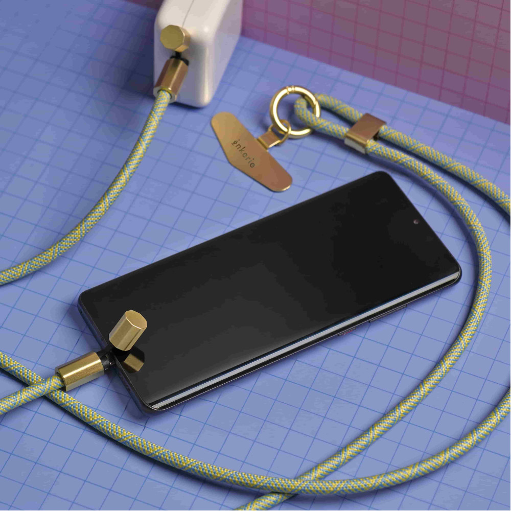 Kikkerland Inkerie Λουράκι Λαιμού και Καλώδιο Φόρτισης USB-C (Γαλάζιο)