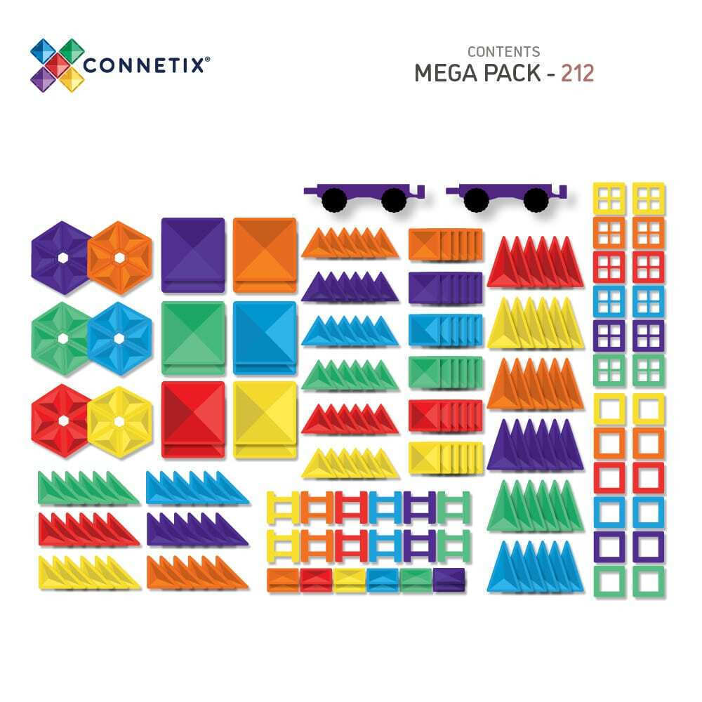 Connetix Rainbow Mega Pack Μαγνητικά Τουβλάκια Κατασκευών 212τμχ.