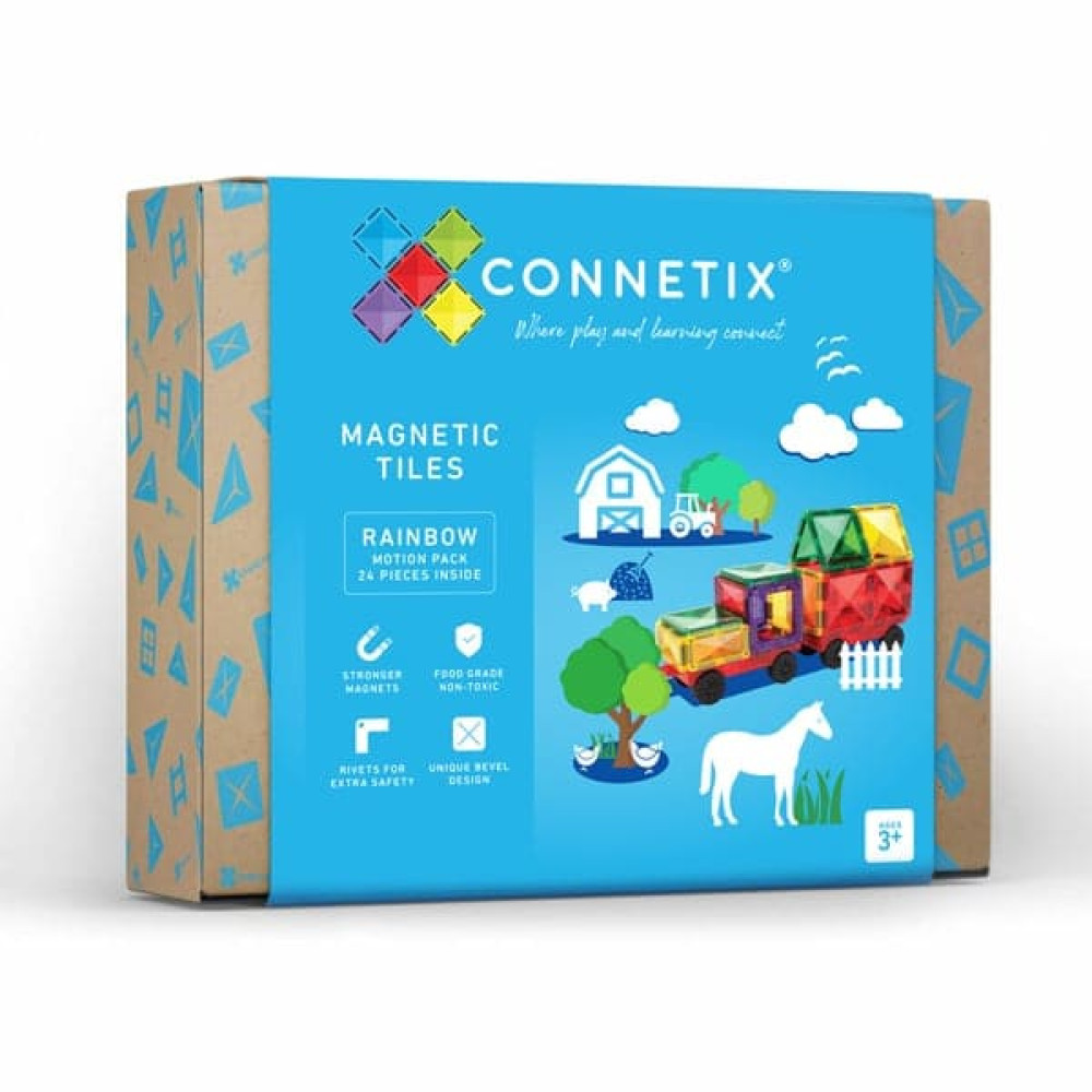 Connetix Rainbow Motion Pack Μαγνητικά Τουβλάκια Κατασκευών 24τμχ.