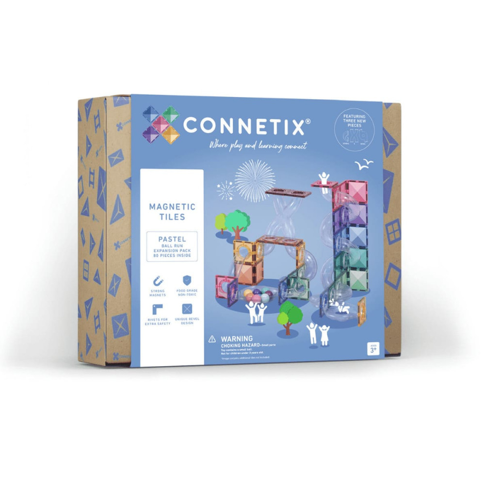 Connetix Pastel Ball Run Expansion Pack Μαγνητικά Τουβλάκια Κατασκευών 80τμχ.
