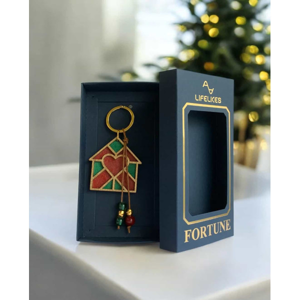 LifeLikes Γουράκι Μπρελόκ Μωσαϊκό Σπιτάκι Κόκκινο-Πράσινο