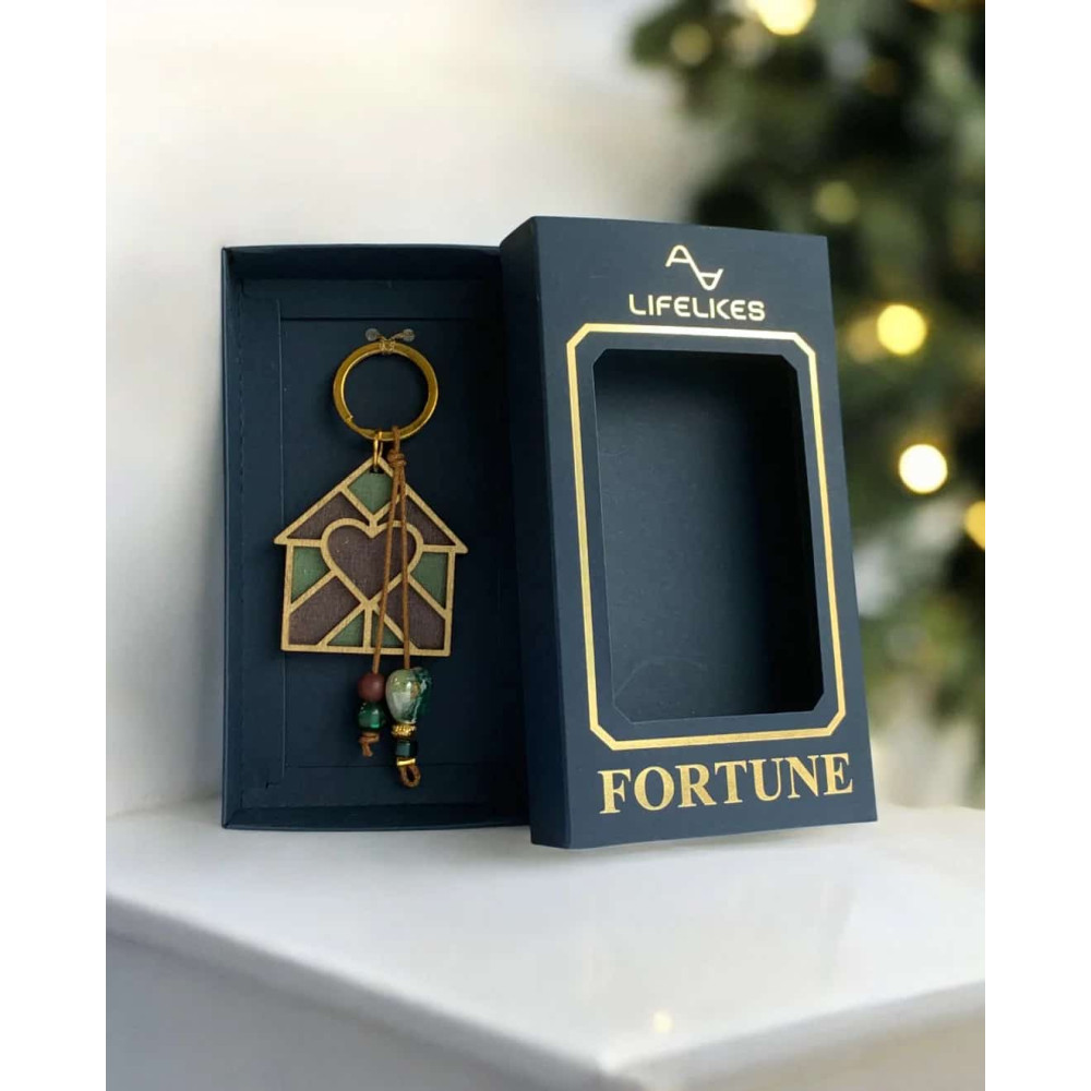 LifeLikes Γουράκι Μπρελόκ Μωσαϊκό Σπιτάκι Καφέ-Πράσινο