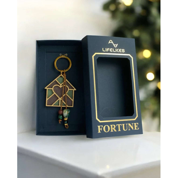 LifeLikes Γουράκι Μπρελόκ Μωσαϊκό Σπιτάκι Καφέ-Πράσινο