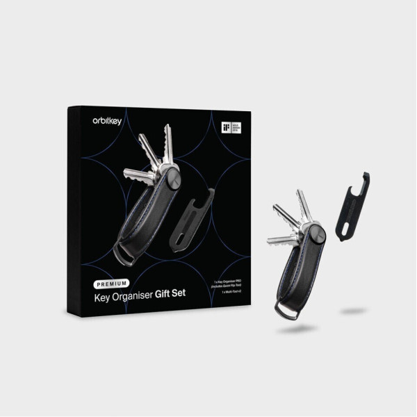 Key Organiser Pro (Blackout with Blue Stitching) + Multi-Tool v2 (Black) - Gift Set
