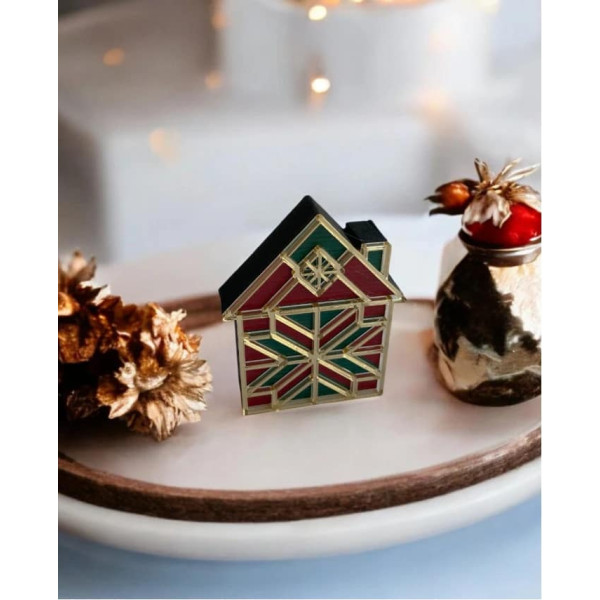 LifeLikes Γουράκι Ξύλινο Μωσαϊκό Σπίτι Κόκκινο Πράσινο