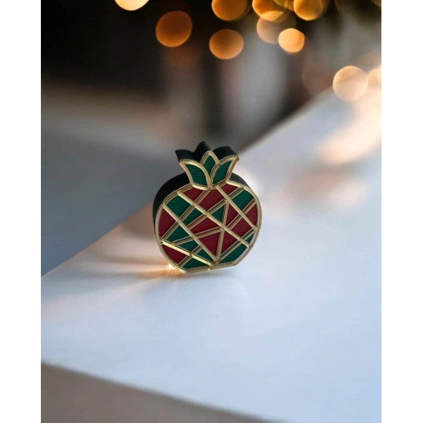 LifeLikes Γουράκι Ξύλινο Μωσαϊκό Ρόδι Κόκκινο Πράσινο