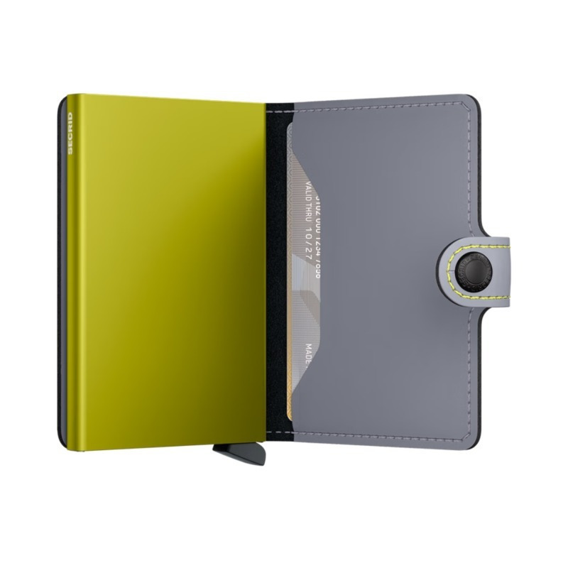 Secrid Miniwallet Πορτοφόλι Matte (Grey & Lime)