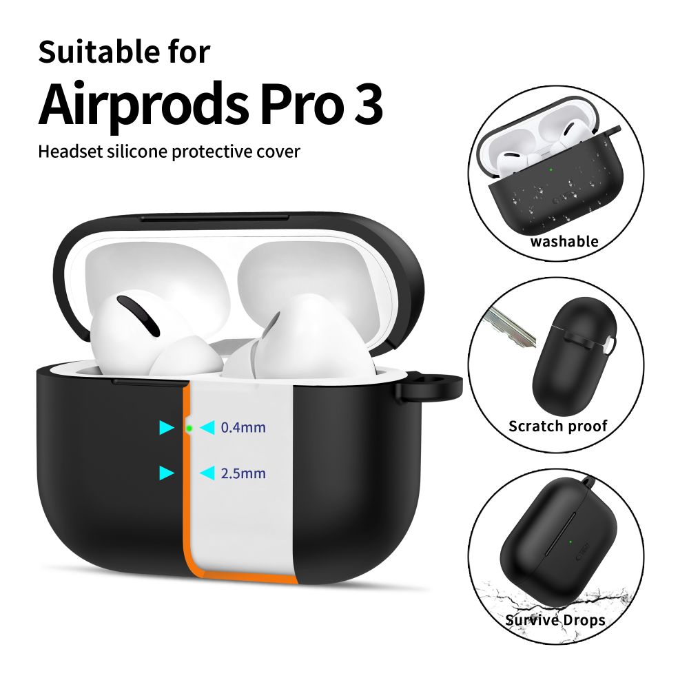 Tech-Protect Silicone Hook Θήκη για Apple AirPods Pro 3 (Μαύρο)