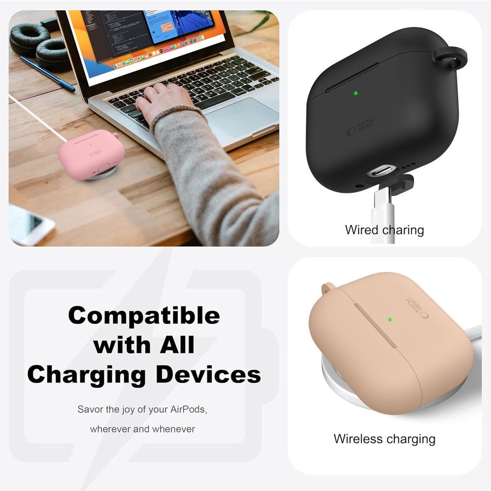 Tech-Protect Silicone Hook Θήκη για Apple AirPods Pro 3 (Μαύρο)