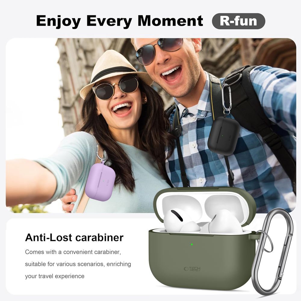 Tech-Protect Silicone Hook Θήκη για Apple AirPods Pro 3 (Μαύρο)