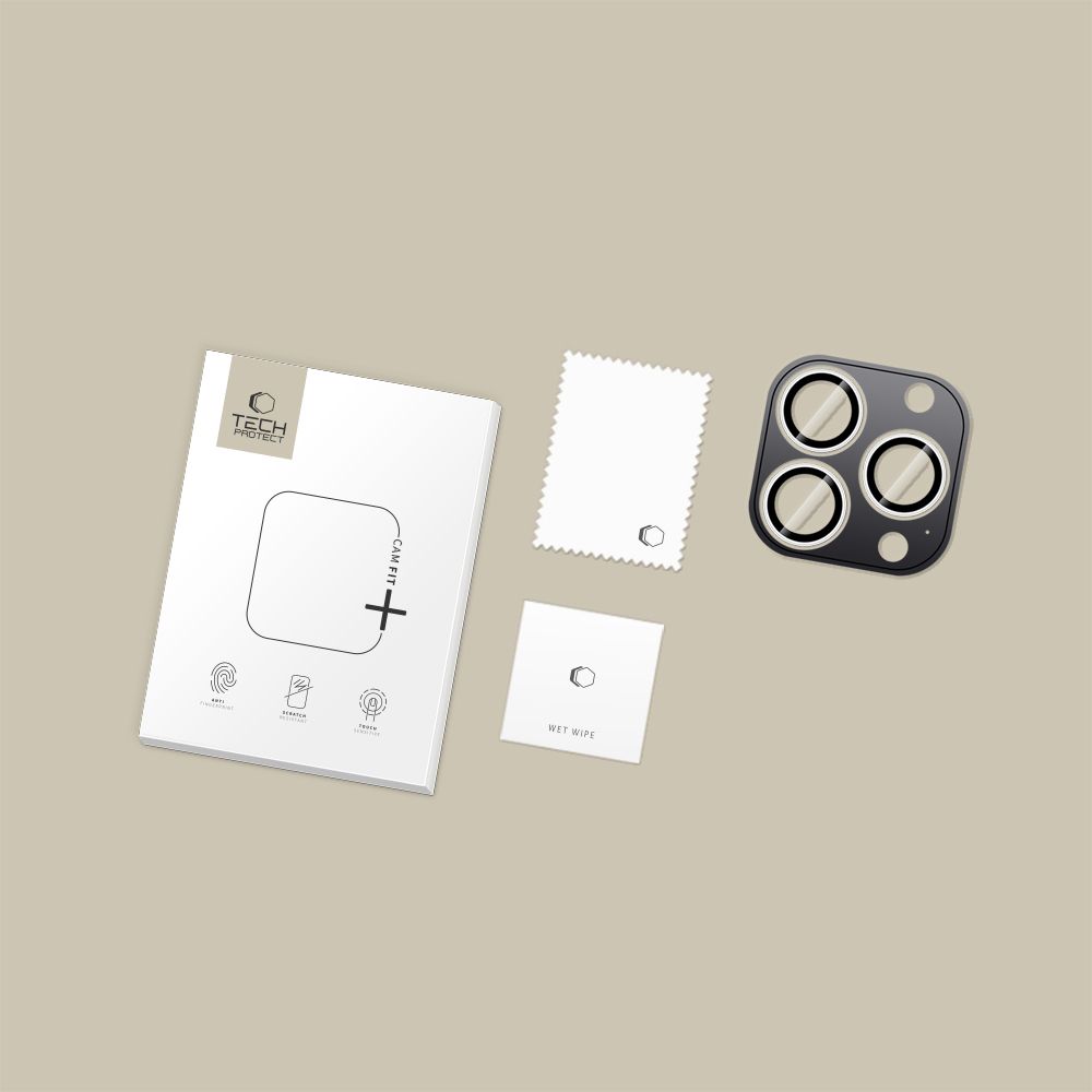 Tech-Protect CAMRING FIT+ Camera Tempered Glass για Apple iPhone 14 PRO / MAX / 15 PRO / MAX / 16 PRO / MAX / 17 PRO / MAX (SILVER)