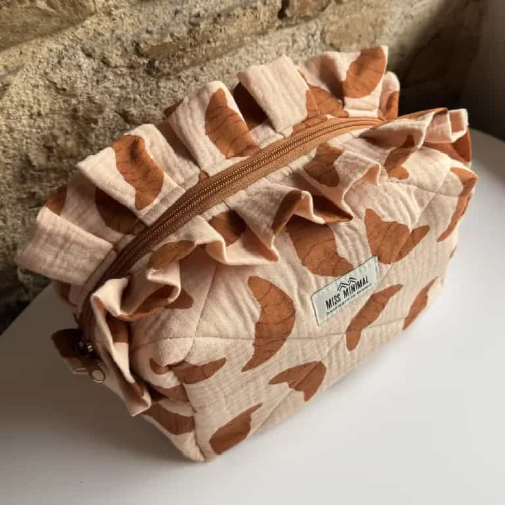 Miss Minimal Zipper Box Νεσεσέρ Croissant Romantic (22 x 13 x 23 cm)