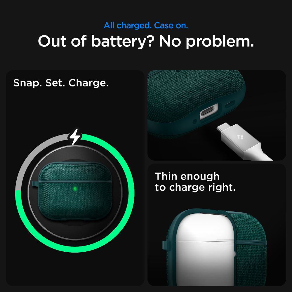 Spigen Urban Fit Θήκη για Apple AirPods Pro 3 με Γάντζο (Midnight Green)