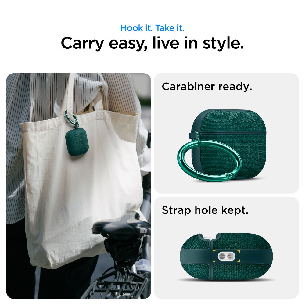 Spigen Urban Fit Θήκη για Apple AirPods Pro 3 με Γάντζο (Midnight Green)