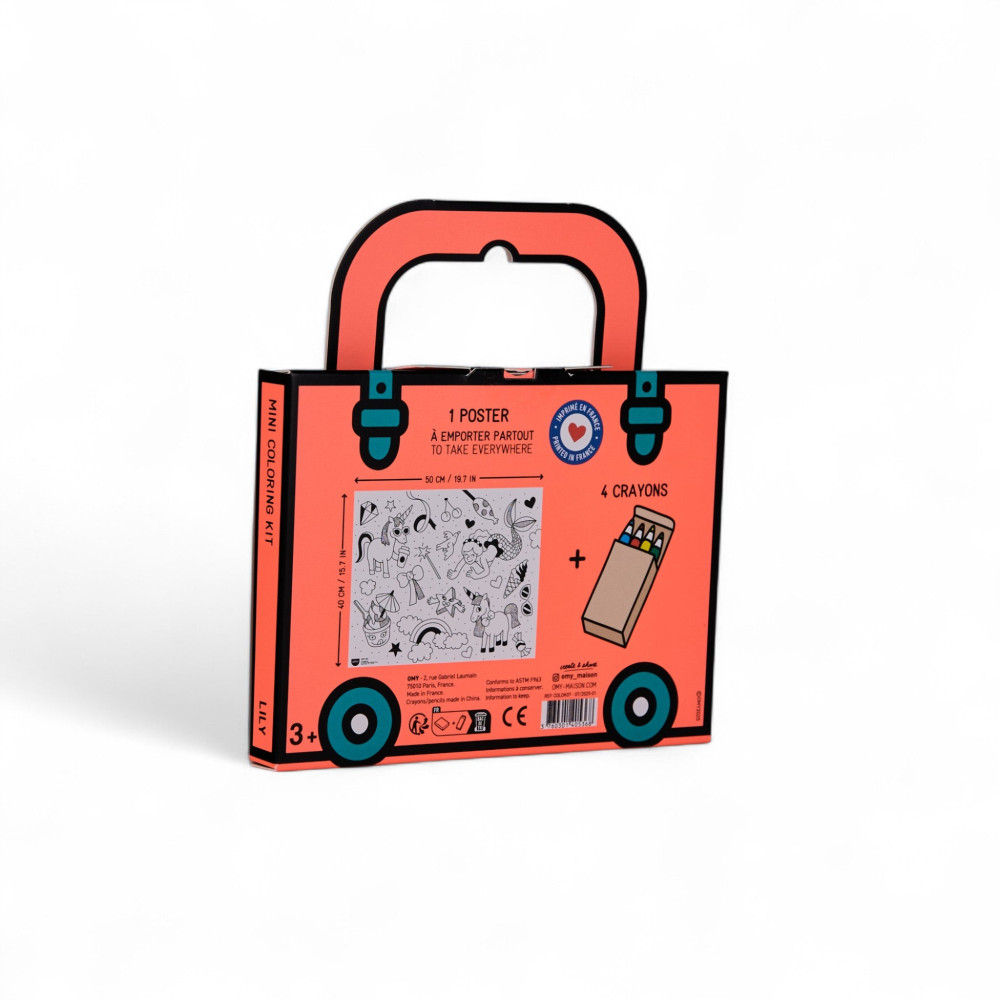 OMY Αφίσα Ζωγραφικής Μίνι με Ξυλομπογιές Μονόκεροι On the Go