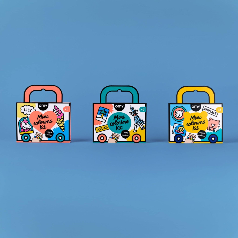 OMY Αφίσα Ζωγραφικής Μίνι με Ξυλομπογιές Μονόκεροι On the Go