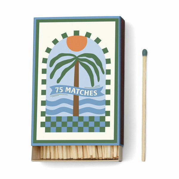 Paddywax Adopo 75 Σπίρτα Aσφαλείας 9.6cm - 'Palm Tree' Dark Green 