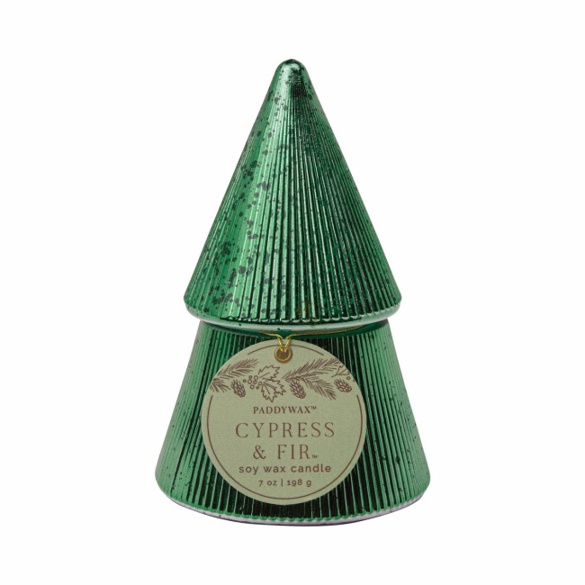 Paddywax Cypress & Fir Γυάλινο Κερί 198gr σε Πράσινο Δεντράκι