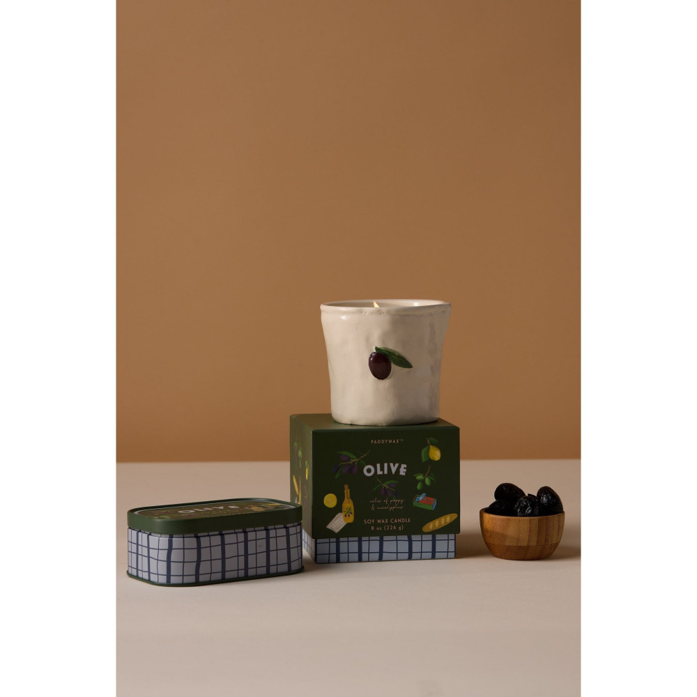 Paddywax Bistro Olive Φυτικό Κερί 226gr σε Κεραμικό Δοχείο - Fig & Olive
