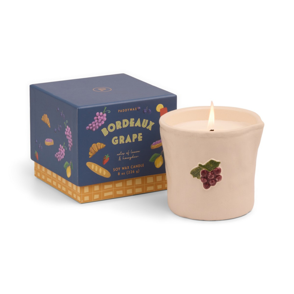 Paddywax Bistro Olive Φυτικό Κερί 226gr σε Κεραμικό Δοχείο - Bordeaux Grape