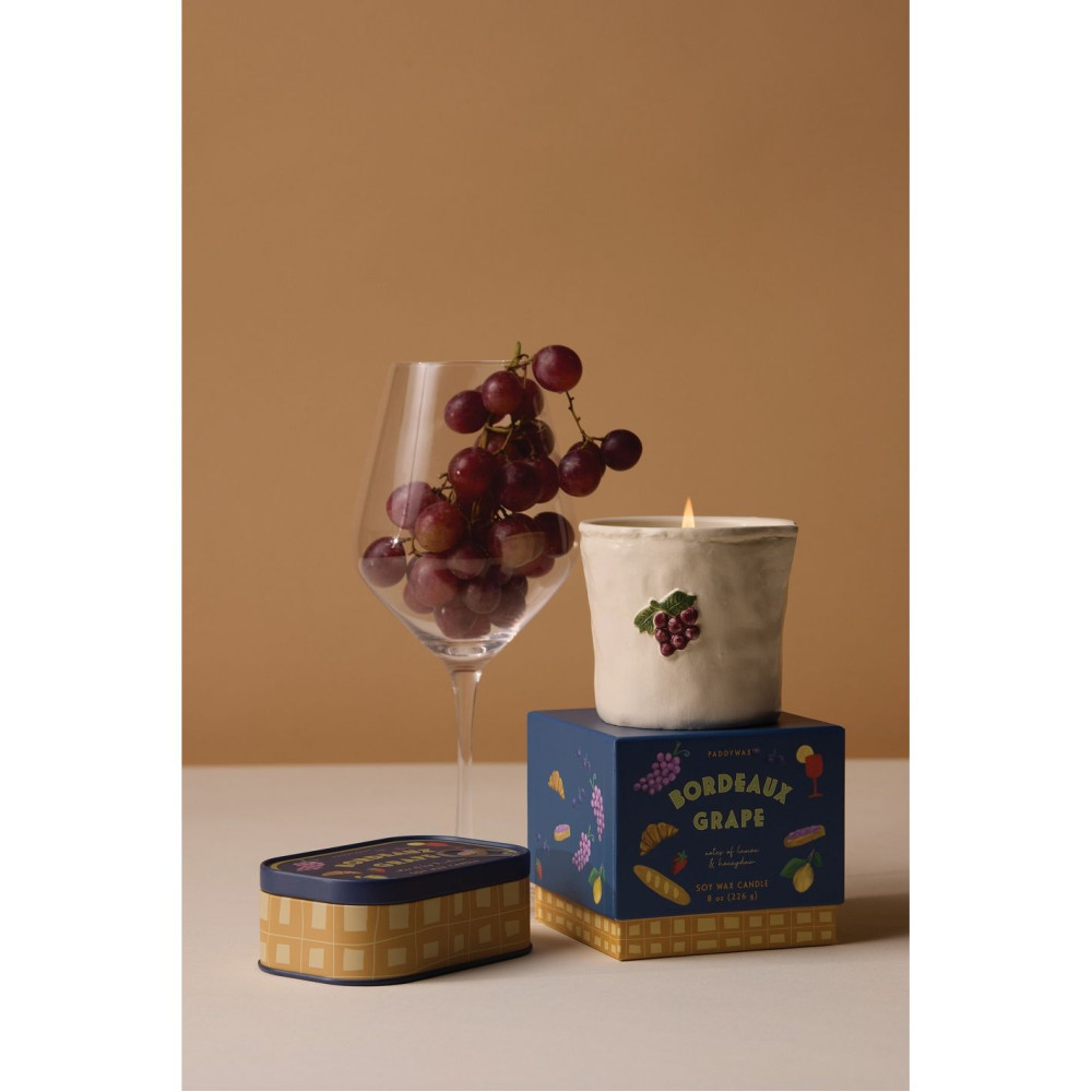 Paddywax Bistro Olive Φυτικό Κερί 226gr σε Κεραμικό Δοχείο - Bordeaux Grape