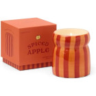 Paddywax Cabana Φυτικό Κερί 184gr σε Πορτοκαλί Ριγέ Κεραμικό Δοχείο - Spiced Apple