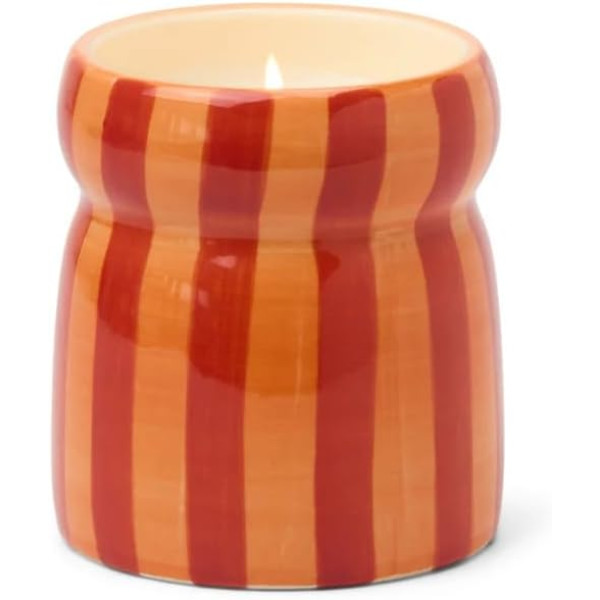 Paddywax Cabana Φυτικό Κερί 184gr σε Πορτοκαλί Ριγέ Κεραμικό Δοχείο - Spiced Apple