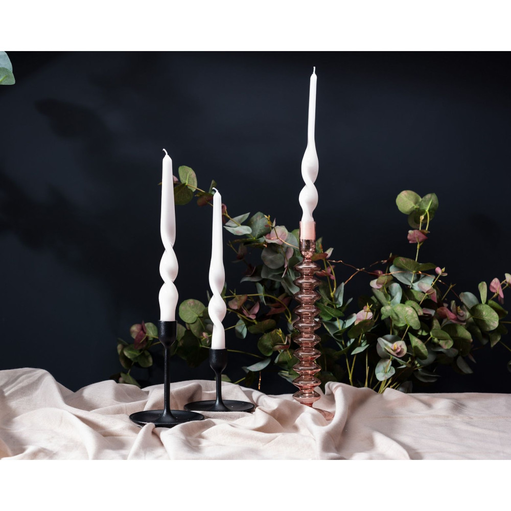 Maegen Σετ από 3 Spiral Taper Κεριά Δείπνου 18cm - Magenta