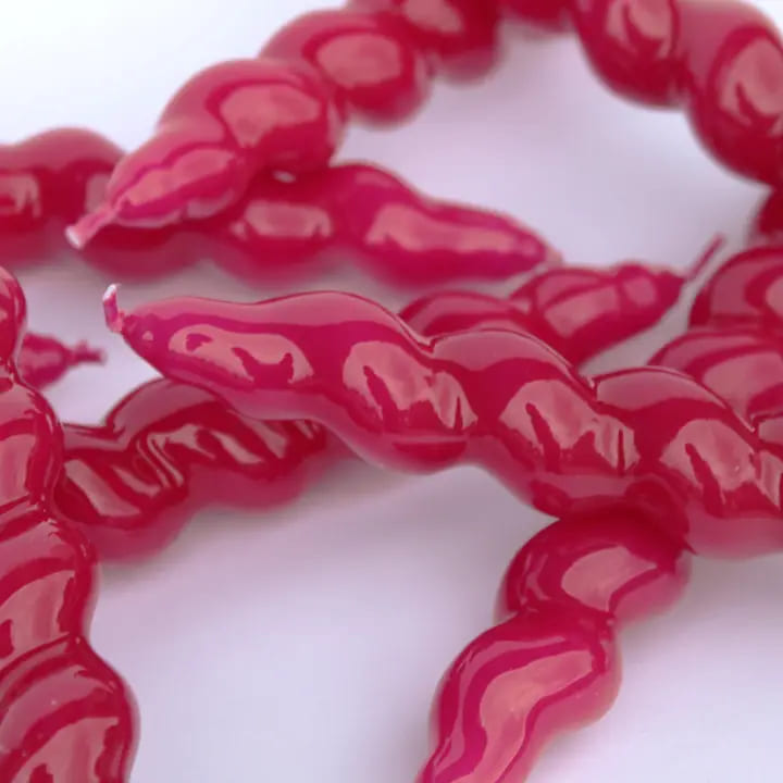 Maegen Σετ από 3 Spiral Taper Κεριά Δείπνου 18cm - Magenta
