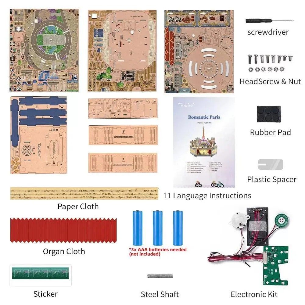 Tonecheer Μουσικό Κουτί – Romantic Paris 3D Puzzle