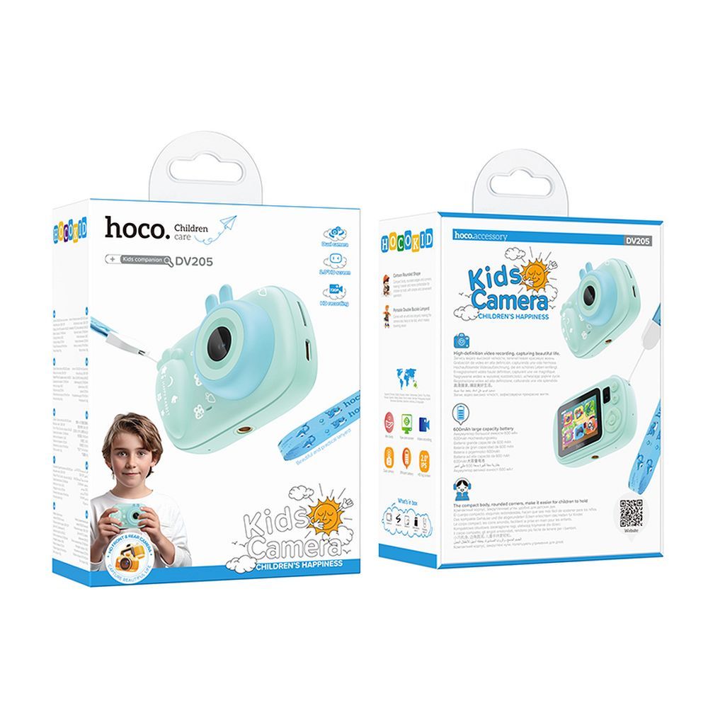 Hoco DV205 Παιδική Κάμερα - digital kids camera με selfie function 1MP  2,0" HD (Μπλε)