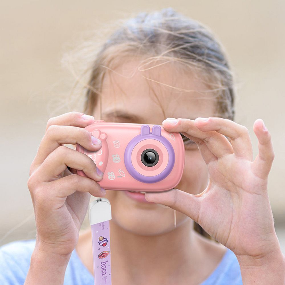 Hoco DV205 Παιδική Κάμερα - digital kids camera με selfie function 1MP  2,0" HD (Ροζ)