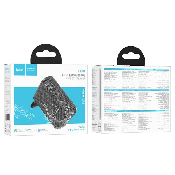 Hoco HC34 Bluetooth ηχείο 5W 1200mAh (Gray)