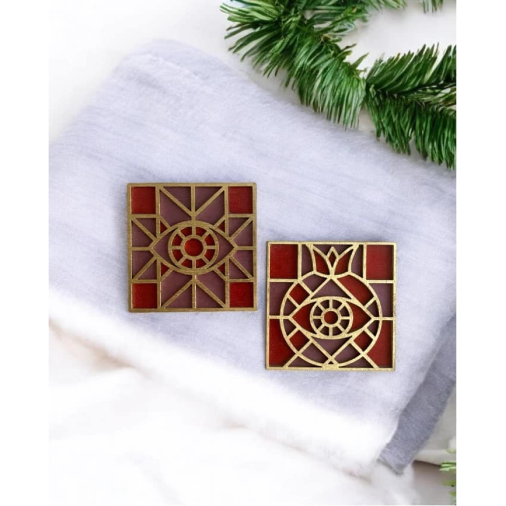 LifeLikes Σετ Σουβέρ Μάτι-Ρόδι (2 τμχ) Ροζ Κόκκινο