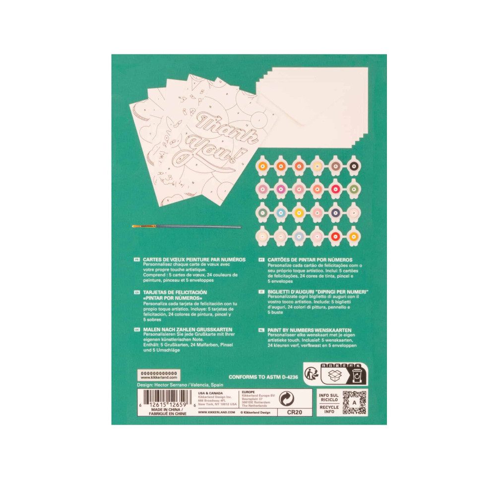 Kikkerland Ευχετήριες Kάρτες Crafters Paint by Numbers