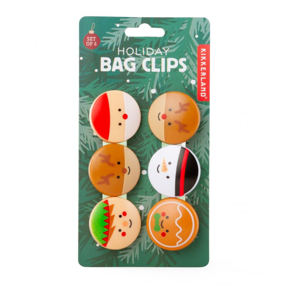 Kikkerland Χριστουγεννιάτικα Character Bag Clips - Σετ 4 τμχ