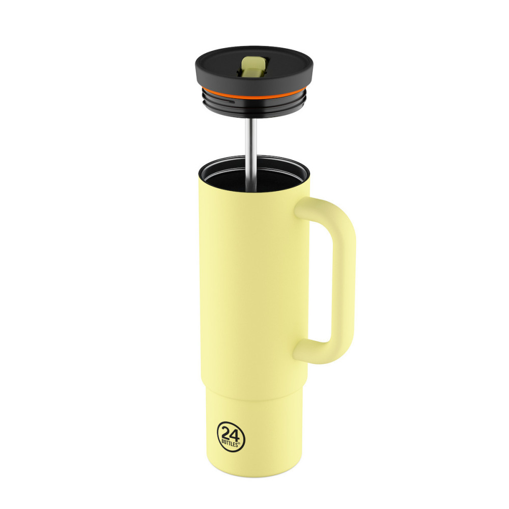 24Bottles Straw Cup Ανοξείδωτο Ποτήρι Θερμός με Καλαμάκι 0.80lt (Citrus)