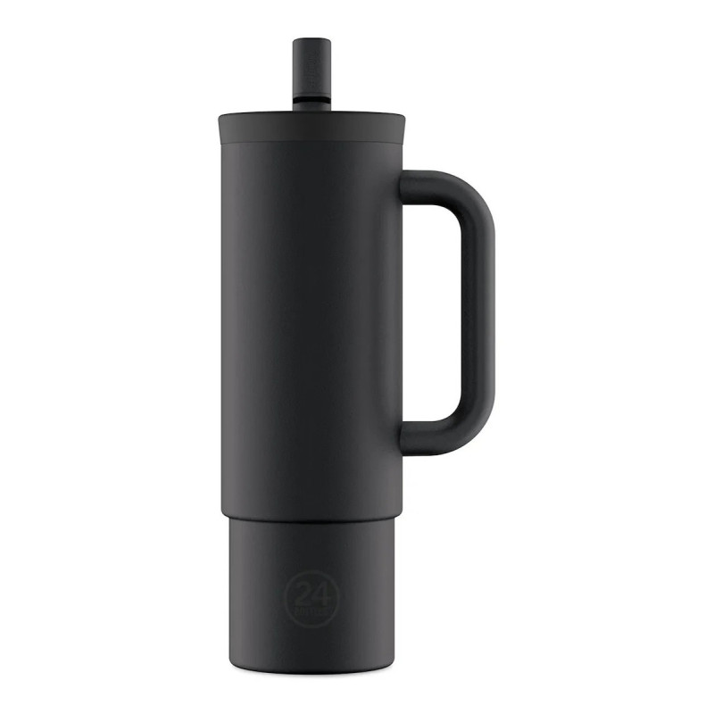 24Bottles Straw Cup Ανοξείδωτο Ποτήρι Θερμός με Καλαμάκι 0.80lt (Tuxedo Black)