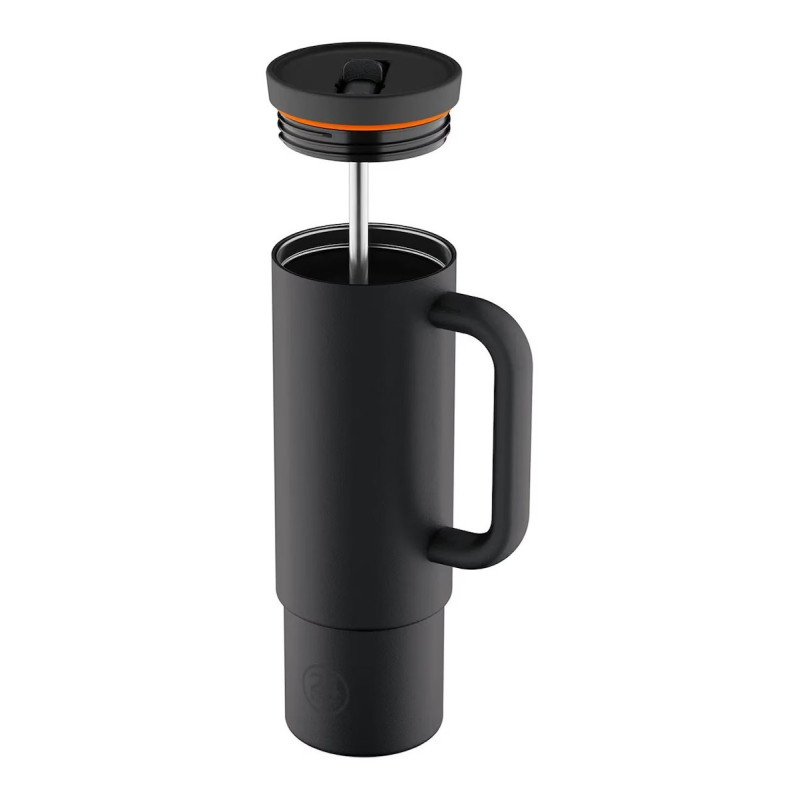 24Bottles Straw Cup Ανοξείδωτο Ποτήρι Θερμός με Καλαμάκι 0.80lt (Tuxedo Black)
