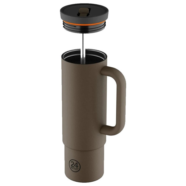 24Bottles Straw Cup Ανοξείδωτο Ποτήρι Θερμός με Καλαμάκι 0.80lt (Mocha)