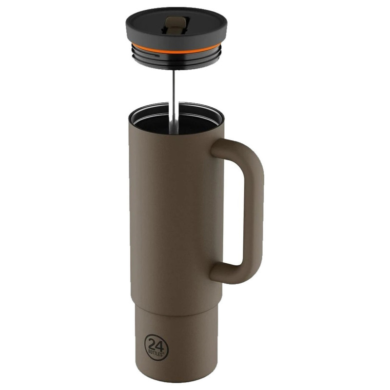 24Bottles Straw Cup Ανοξείδωτο Ποτήρι Θερμός με Καλαμάκι 0.80lt (Mocha)