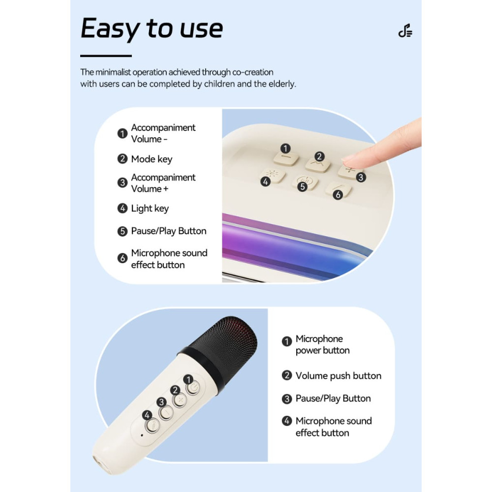 ATC-12 Bluetooth Ηχείο Καραόκε 10W RGB