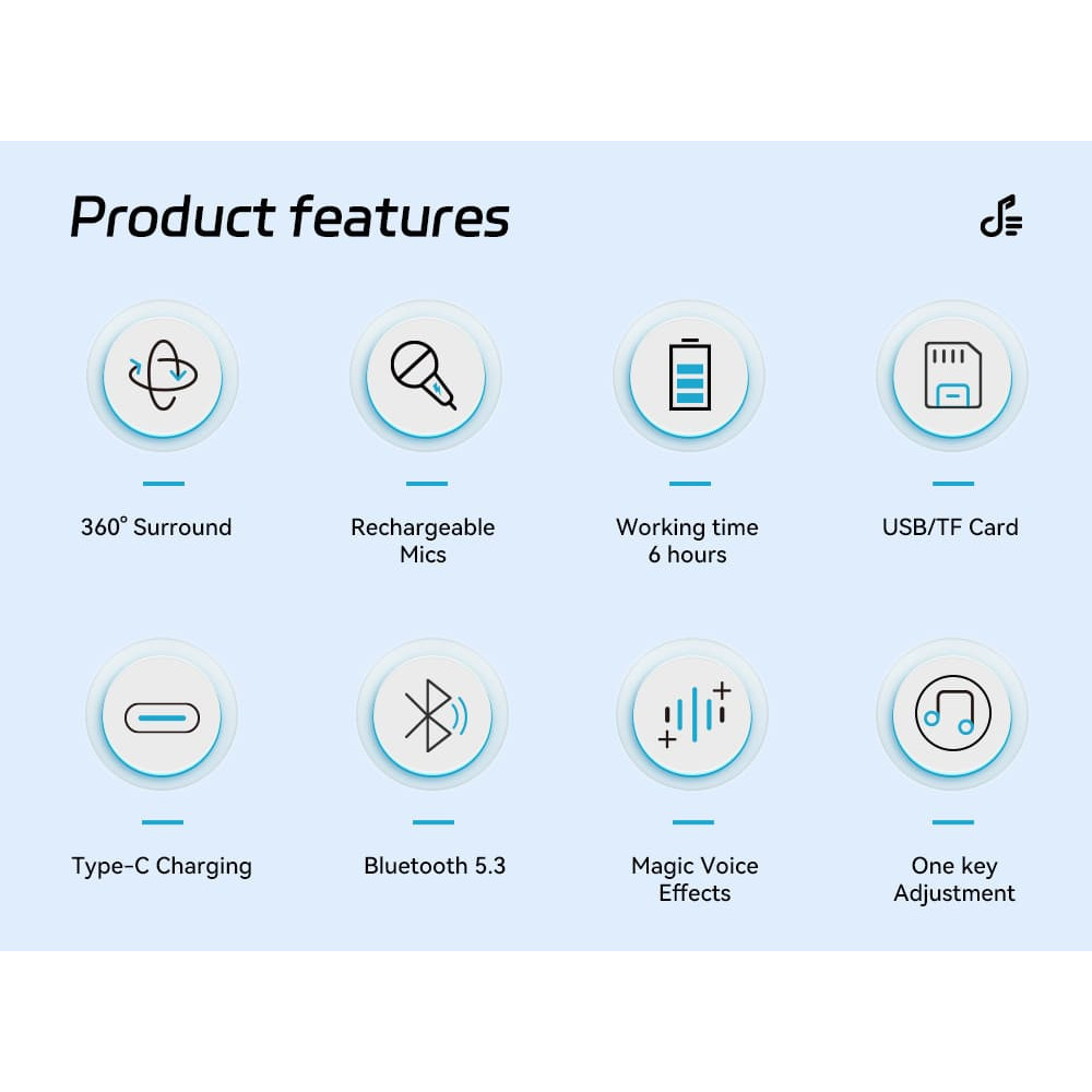 ATC-12 Bluetooth Ηχείο Καραόκε 10W RGB