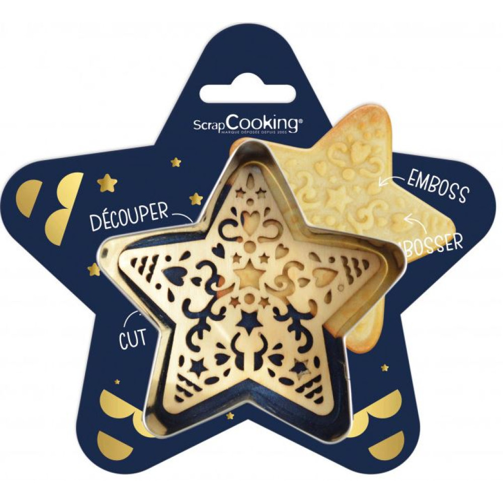 Scrap Cooking Ξύλινη Σφραγίδα Μπισκότων και Κουπ-Πατ Star