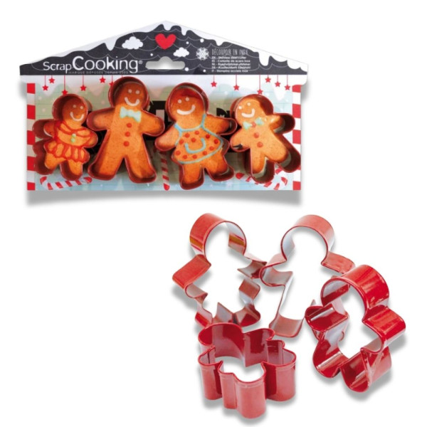 Scrap Cooking Σετ με 4 Aνοξείδωτα Kουπάτ ''Gingerbread Man''