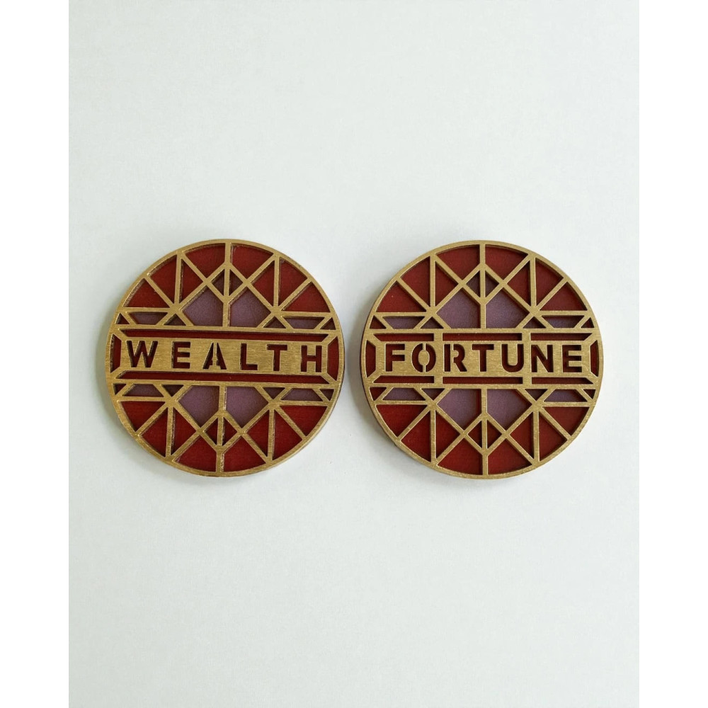 LifeLikes Σετ Σουβέρ Fortune Wealth (2 τμχ) Ροζ Κόκκινο