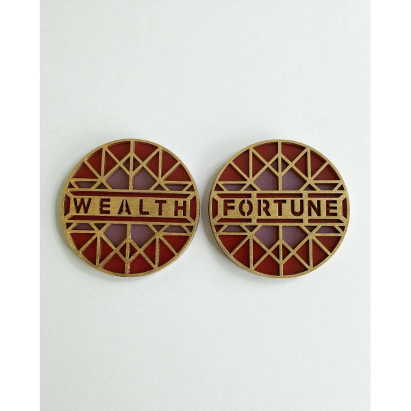 LifeLikes Σετ Σουβέρ Fortune Wealth (2 τμχ) Ροζ Κόκκινο